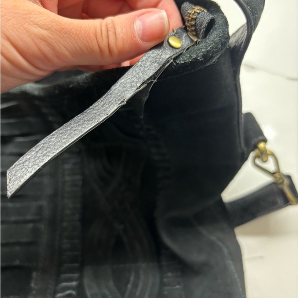 Nenette Lepore Black Handbag Purse Velour - Picture 2 of 8